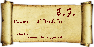 Baumer Fábián névjegykártya